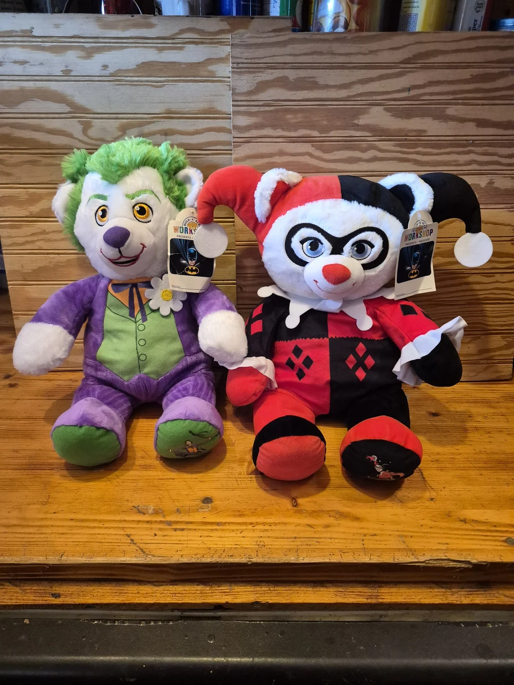 RARE DC Comics Build-A-Bear Duo! Joker & Harley Quinn Plush Set